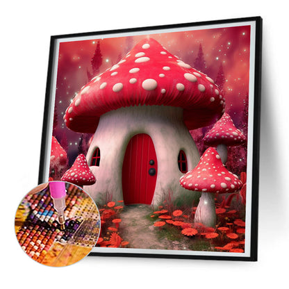 Pink Mushroom - Full Round Drill Diamond Painting 30*30CM