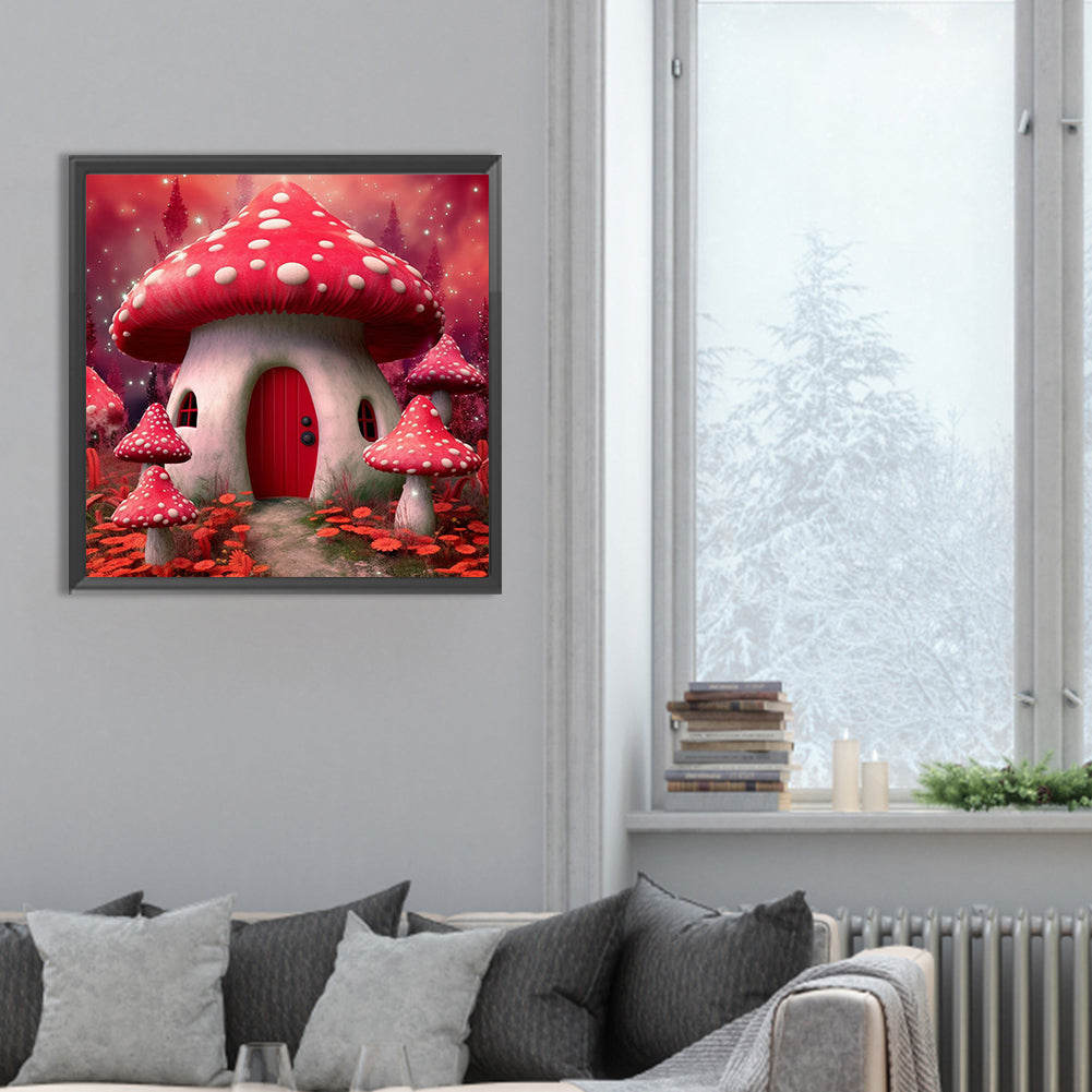 Pink Mushroom - Full Round Drill Diamond Painting 30*30CM