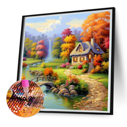 Garden House - Full Round Drill Diamond Painting 30*30CM