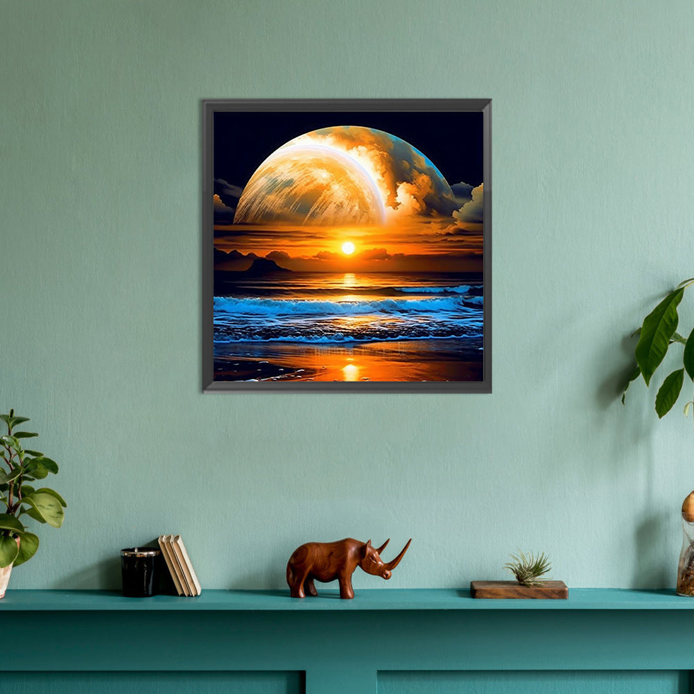 Moonlight By The Sea - Full Round Drill Diamond Painting 30*30CM