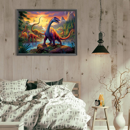 Dinosaur Park - Full Round Drill Diamond Painting 40*30CM