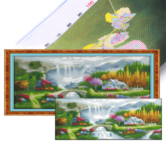 Home - 14CT Stamped Cross Stitch 151*65CM(Joy Sunday)