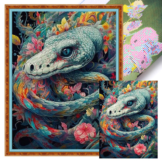 Flowers And Snakes - 11CT Stamped Cross Stitch 40*55CM