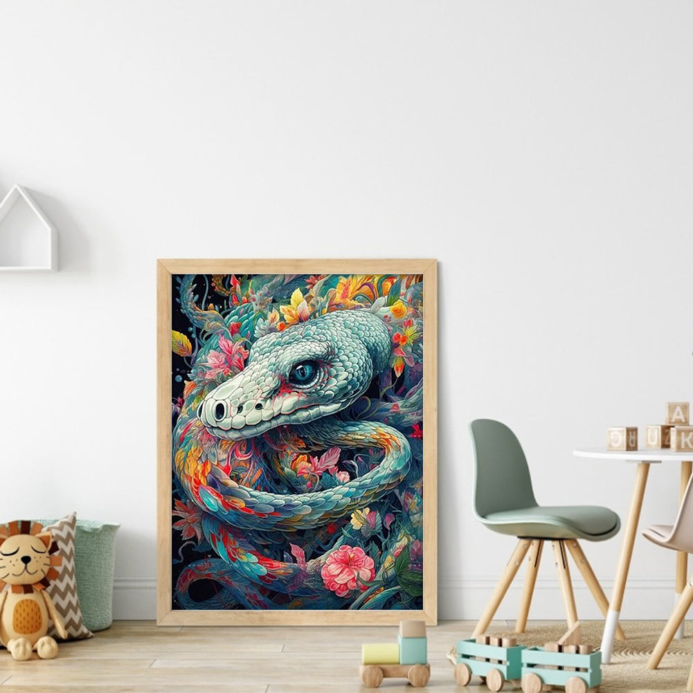 Flowers And Snakes - 11CT Stamped Cross Stitch 40*55CM