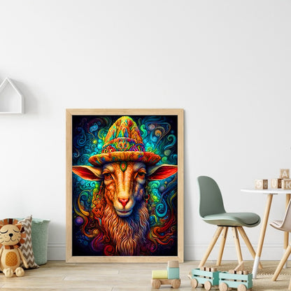 Colorful Sheep - 11CT Stamped Cross Stitch 40*55CM