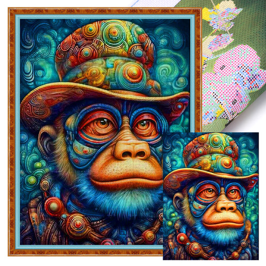 Colorful Monkey - 11CT Stamped Cross Stitch 40*55CM