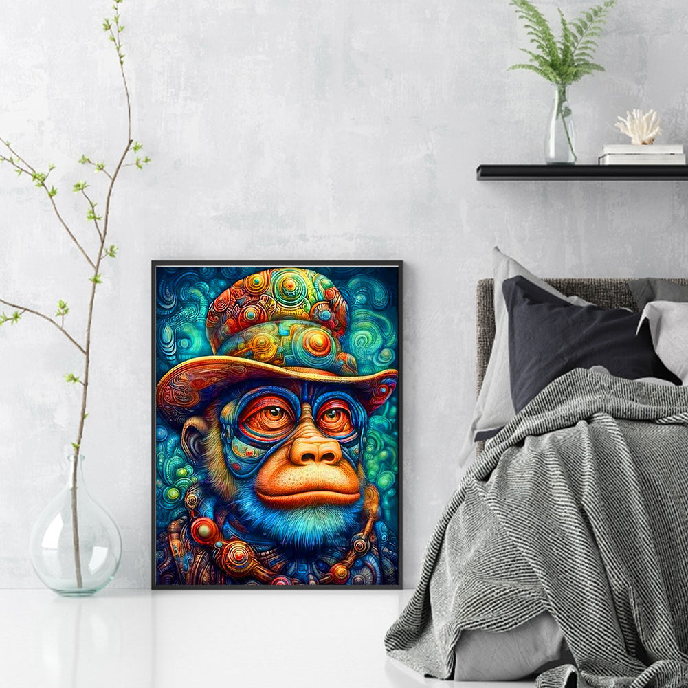 Colorful Monkey - 11CT Stamped Cross Stitch 40*55CM