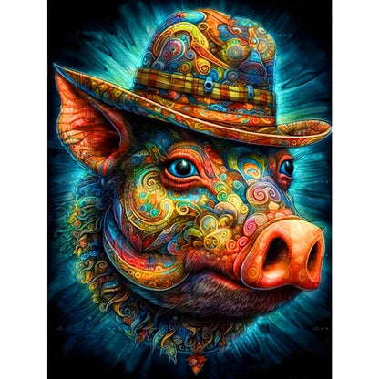 Colorful Pig - 11CT Stamped Cross Stitch 40*55CM