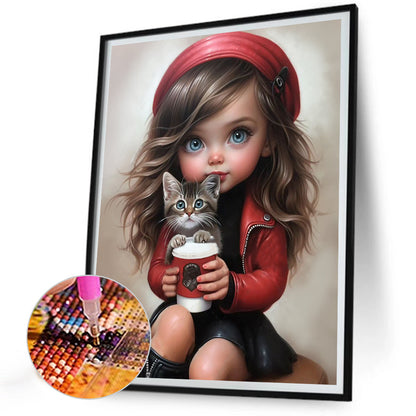 Sweet Girl - Full Round Drill Diamond Painting 30*40CM