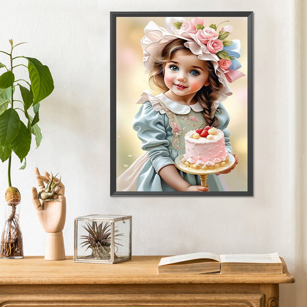 Sweet Girl - Full Round Drill Diamond Painting 30*40CM