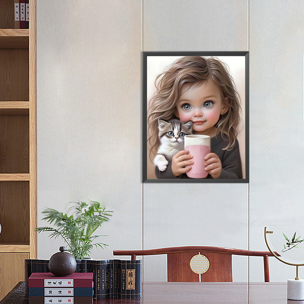 Sweet Girl - Full Round Drill Diamond Painting 40*50CM