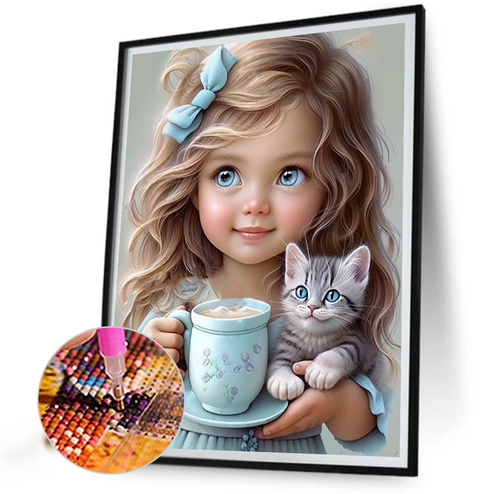 Sweet Girl - Full Round Drill Diamond Painting 40*50CM