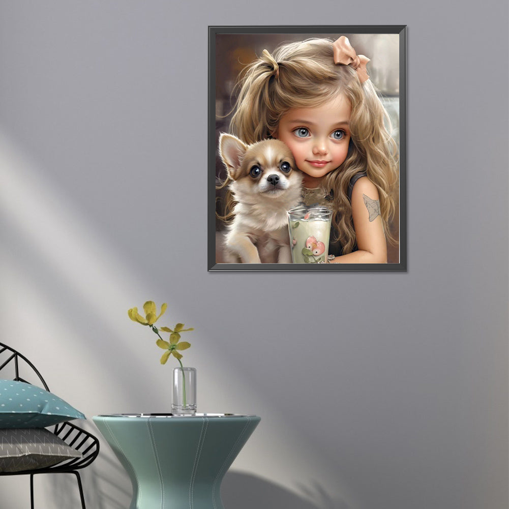 Sweet Girl - Full Round Drill Diamond Painting 40*50CM