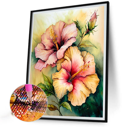 Hibiscus Flower - Full Square Drill Diamond Painting 30*40CM