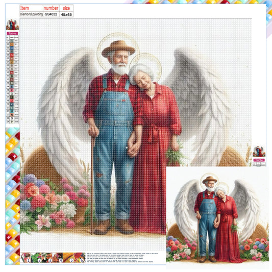 Angel Old Couple - Full Square Drill Diamond Painting 45*45CM