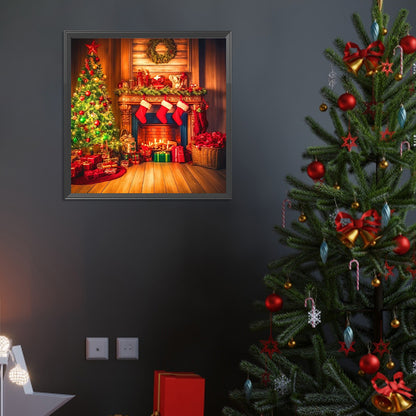 Christmas Fireplace - Full Round Drill Diamond Painting 40*40CM