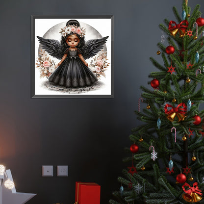 Black Angel Girl - Full Round Drill Diamond Painting 40*40CM