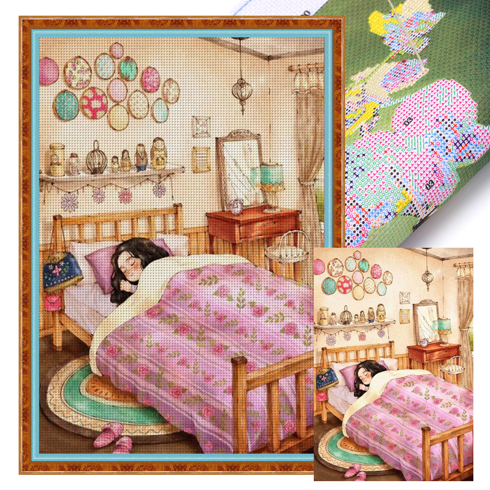 Girl'S Room - 11CT Stamped Cross Stitch 50*70CM