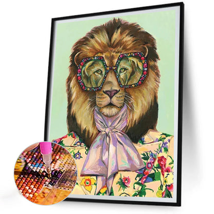 Anthropomorphic Lion - Full Round Drill Diamond Painting 30*40CM