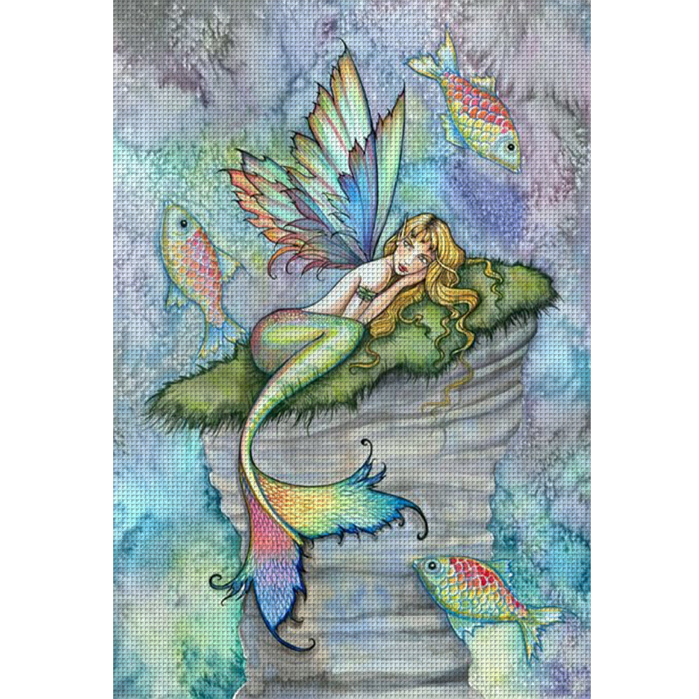 Mermaid Elf - 11CT Stamped Cross Stitch 50*70CM