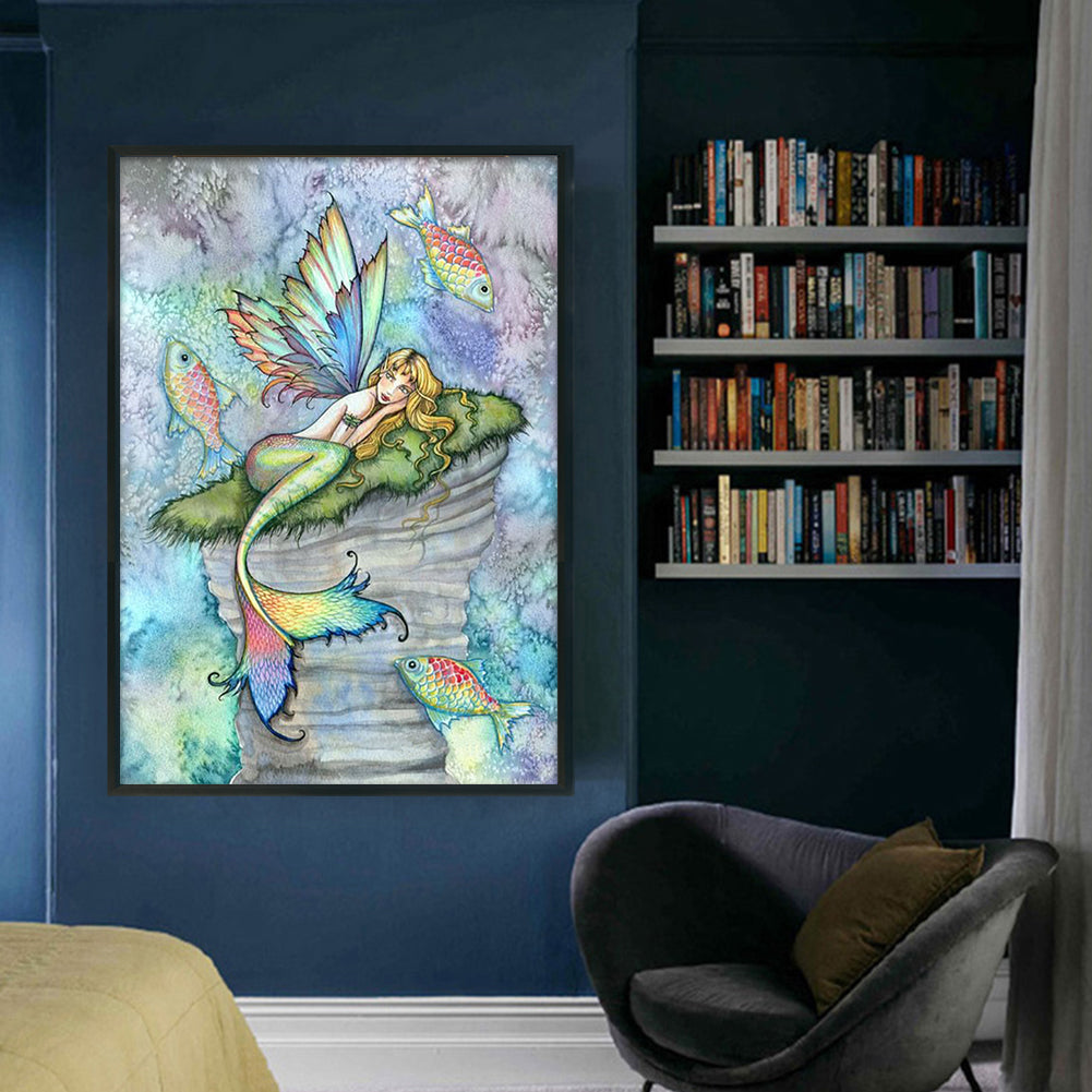 Mermaid Elf - 11CT Stamped Cross Stitch 50*70CM