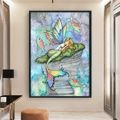 Mermaid Elf - 11CT Stamped Cross Stitch 50*70CM