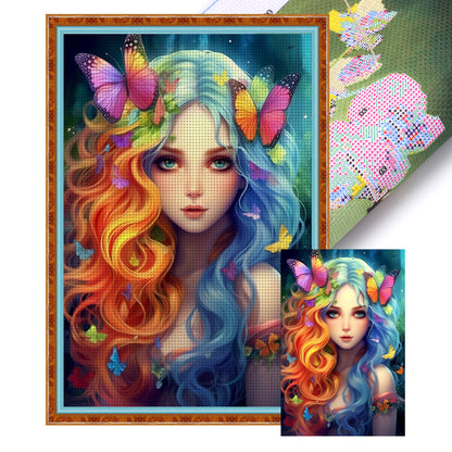 Butterfly Girl - 11CT Stamped Cross Stitch 50*75CM