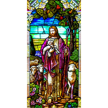 Glass Painting-Fr. - 11CT Stamped Cross Stitch 50*100CM