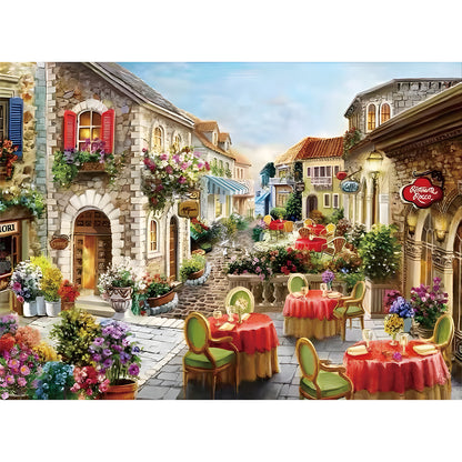 Flower Street Alley - 11CT Stamped Cross Stitch 70*53CM