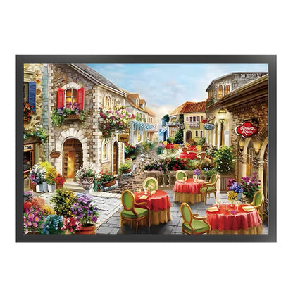 Flower Street Alley - 11CT Stamped Cross Stitch 70*53CM