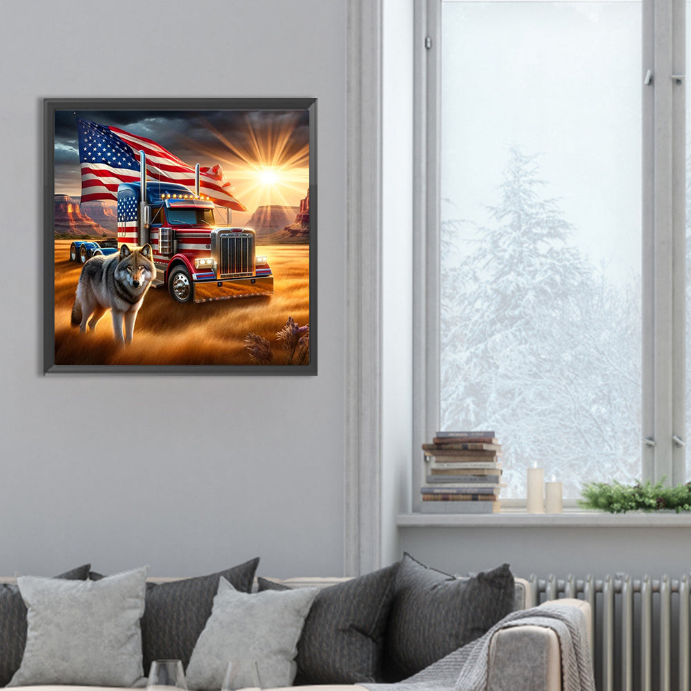 American Wolf - Full Round Drill Diamond Painting 30*30CM