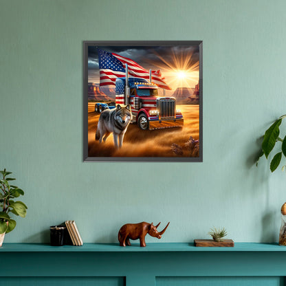 American Wolf - Full Round Drill Diamond Painting 30*30CM
