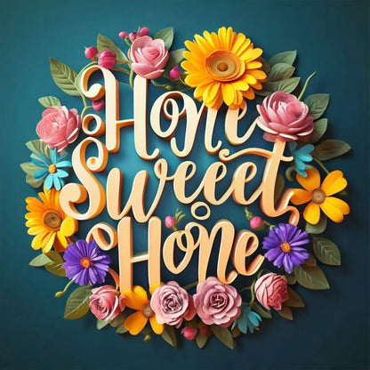 Sweet Family Calligraphy And Painting - Full Round Drill Diamond Painting 30*30CM
