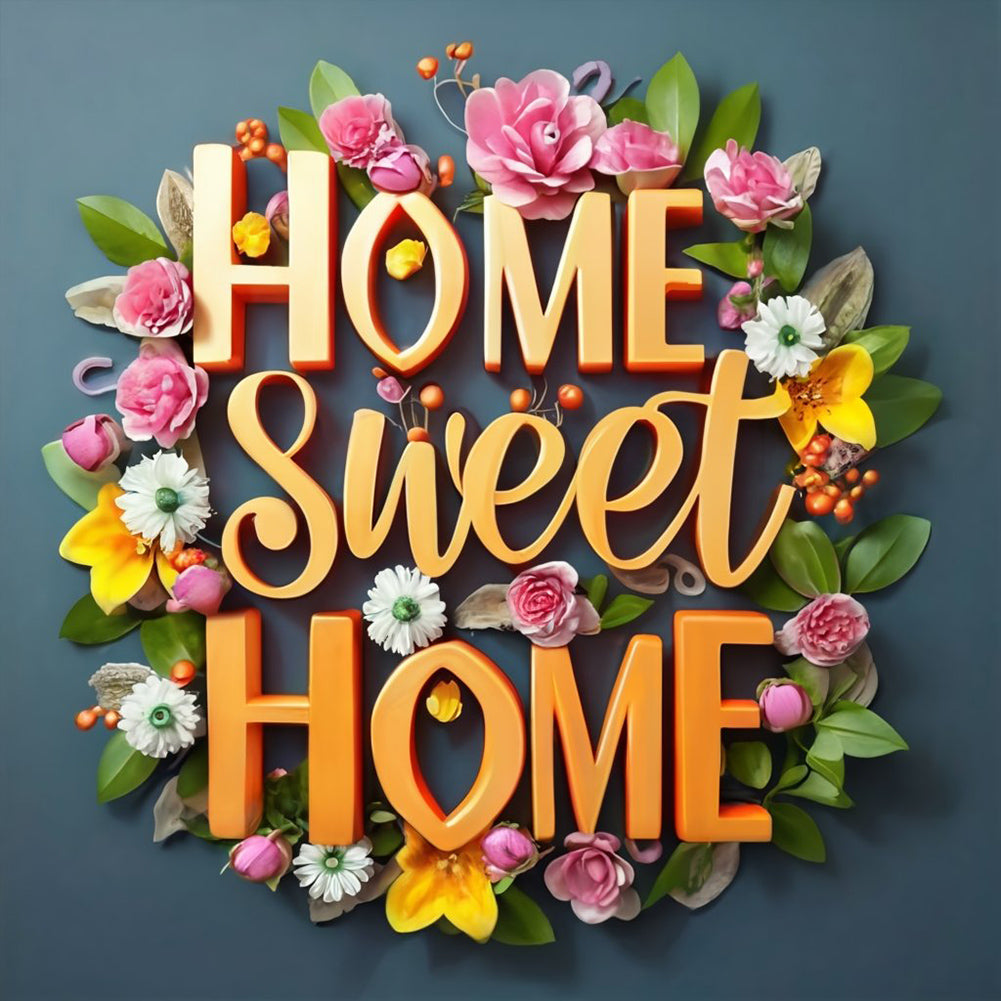 Sweet Family Calligraphy And Painting - Full Round Drill Diamond Painting 30*30CM