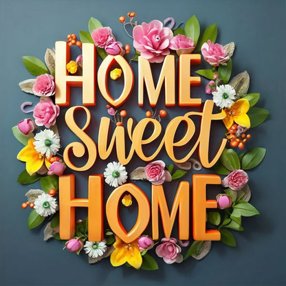 Sweet Family Calligraphy And Painting - Full Round Drill Diamond Painting 30*30CM