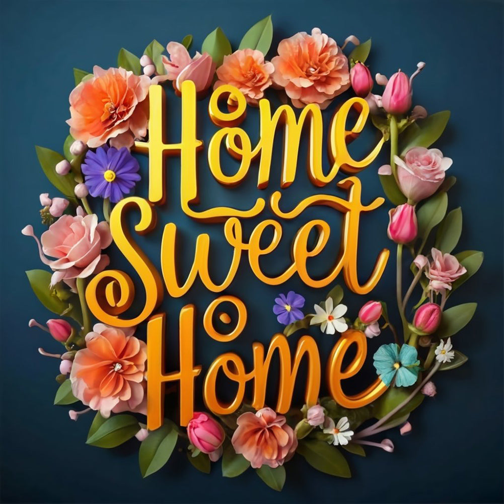Sweet Family Calligraphy And Painting - Full Round Drill Diamond Painting 30*30CM