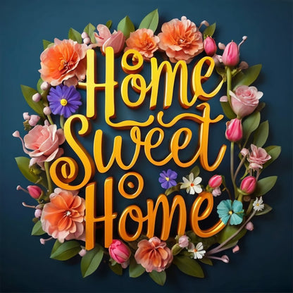 Sweet Family Calligraphy And Painting - Full Round Drill Diamond Painting 30*30CM