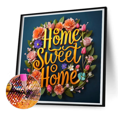 Sweet Family Calligraphy And Painting - Full Round Drill Diamond Painting 30*30CM