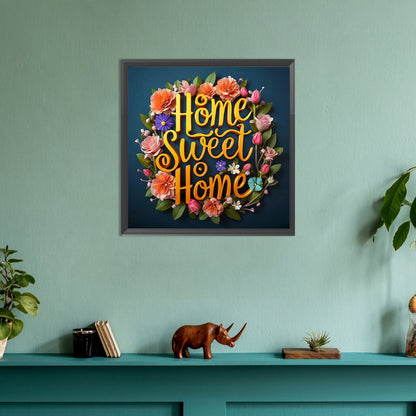 Sweet Family Calligraphy And Painting - Full Round Drill Diamond Painting 30*30CM
