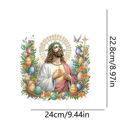 Acrylic Jesus Easter Egg Single-Sided 5D DIY Diamond Painting Hanging Pendant