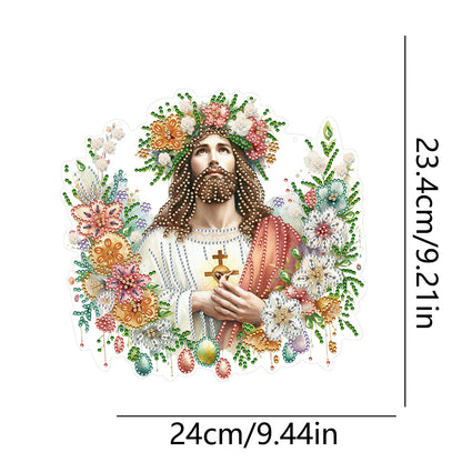 Acrylic Jesus Easter Egg Single-Sided 5D DIY Diamond Painting Hanging Pendant