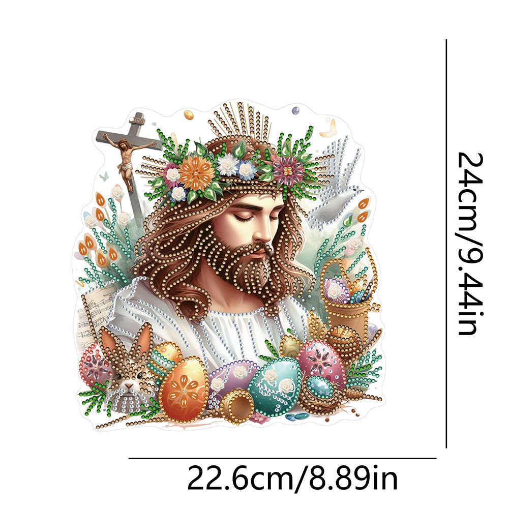 Acrylic Jesus Easter Egg Single-Sided 5D DIY Diamond Painting Hanging Pendant