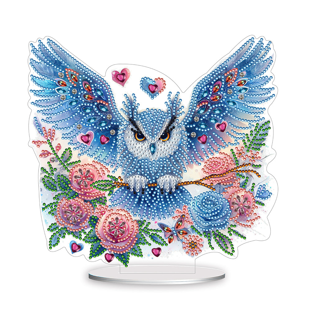 Acrylic Owl Diamond Painting Tabletop Ornament for Home Office Desktop Decor