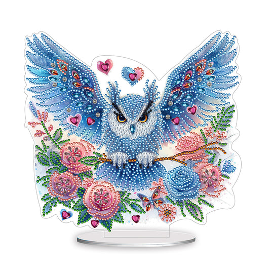 Acrylic Owl Diamond Painting Tabletop Ornament for Home Office Desktop Decor