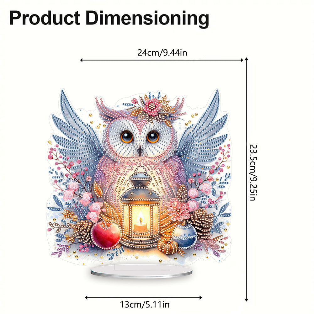 Acrylic Owl Diamond Painting Tabletop Ornament for Home Office Desktop Decor