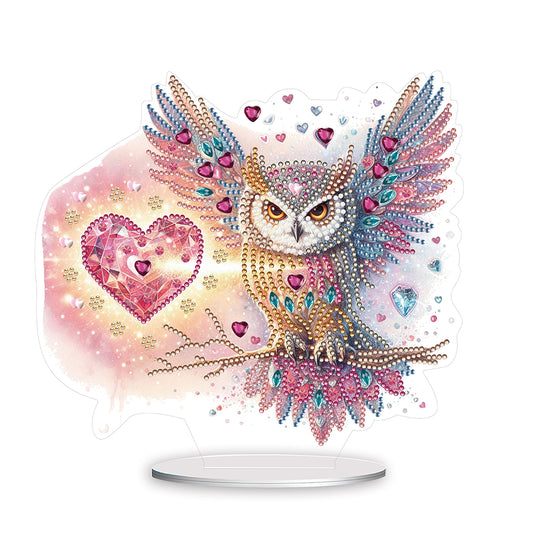 Acrylic Owl Diamond Painting Tabletop Ornament for Home Office Desktop Decor