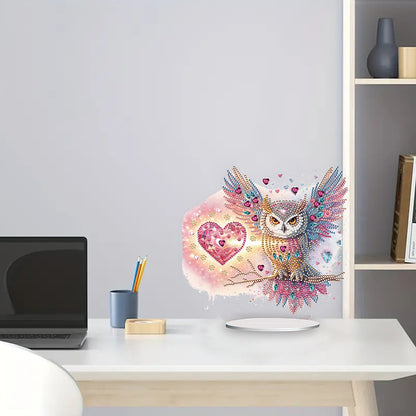 Acrylic Owl Diamond Painting Tabletop Ornament for Home Office Desktop Decor