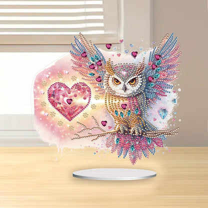 Acrylic Owl Diamond Painting Tabletop Ornament for Home Office Desktop Decor