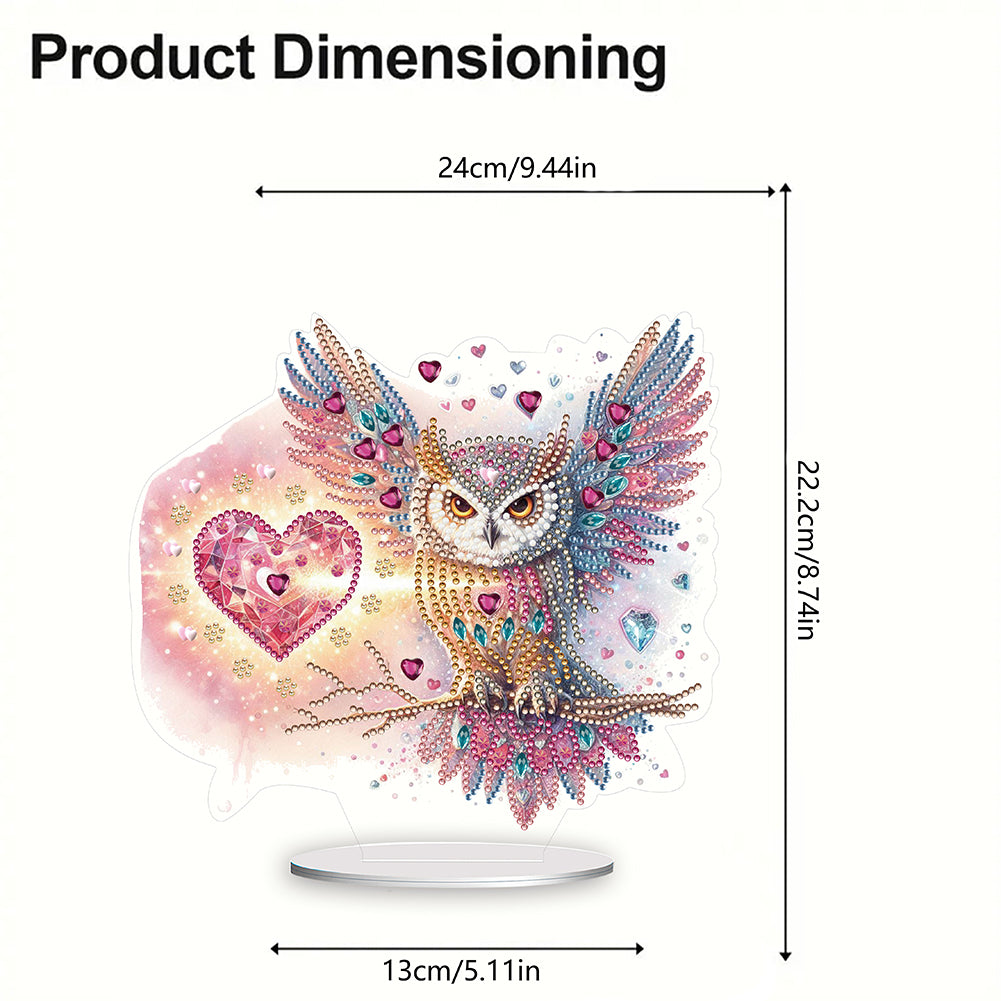 Acrylic Owl Diamond Painting Tabletop Ornament for Home Office Desktop Decor