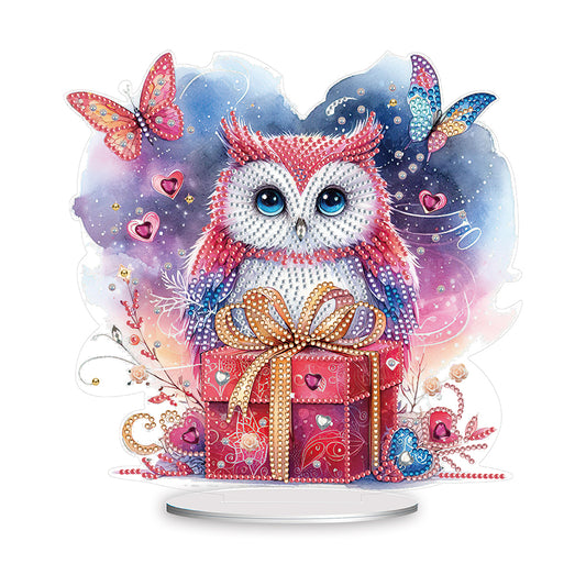 Acrylic Owl Diamond Painting Tabletop Ornament for Home Office Desktop Decor